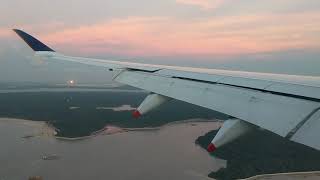 Singapore Airlines Airbus A350-900 STUNNING SUNSET Landing in Singapore Changi International Airport