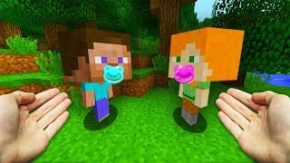 REALISTIC MINECRAFT - BABY STEVE MEETS BABY ALEX!?