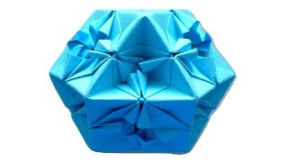 Оригами кубооктаэдр. Многогранник из бумаги. Cuboctahedron