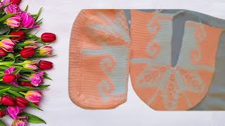 Пинетки  крючком тунисским узором