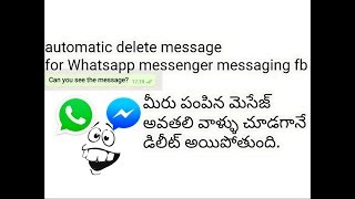 Automatic delete message for Whatsapp messenger