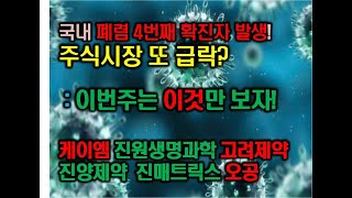 [코로나바이러스 관련주] 국내 폐렴 4번째 확진자 발생!!   이번주는 이것만 보자?!?!?     - 케이엠 진원생명과학 고려제약 진양제약 진매트릭스 오공