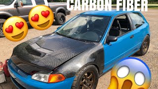 Full Carbon Fiber Honda Civic : Hatch gets Assembled After Fresh Paint Job