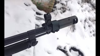 Установка ДТК для карабинов без резьбы на стволе, карабин СКС.