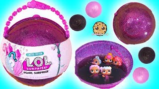 LOL Big Pearl Surprise Blind Bag Ball with Fizz Shell In Water - Toy Video