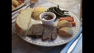 Roast Beef Dinner With a Congealed Salad