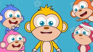 Five Little Monkeys Jumping On The Bed Nursery Rhyme By FAB FIVE MONKEYS