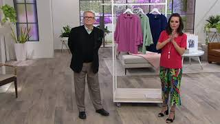 Bob Mackie's Ruffle Sleeve Woven Crepe Jacket on QVC