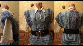 Как связать тунику, жилет, кардиган крючком на основе квадрата