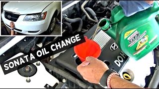 HYUNDAI SONATA OIL CHANGE 2.4 2005 2006 2007 2008 2009 2010