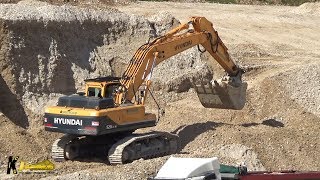 Hyundai 520LC 9A Excavator Loading Volvo & Iveco Trucks pt2