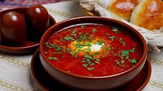 Украинский борщ с чесноком