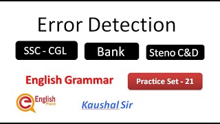 Error Detection | Grammar for #SSC, #Bank, #UPTET | Practice Set  - 21 | English Point