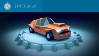 Low Poly Car turntable - Timelapse