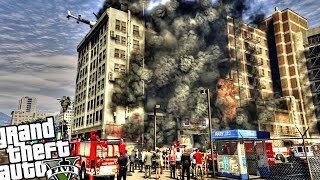 HUGE BUILDING FIRE! - GTA 5 PC MOD