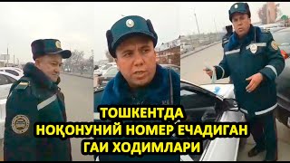 ТОШКЕНТДА НОҚОНУНИЙ НОМЕР ЕЧАДИГАН ГАИ ХОДИМЛАРИ...