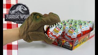 T-REX PICKS Jurassic World Fallen Kingdom Kinder Eggs DINOSAUR SURPRISE TOYS Opening