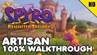 Spyro The Dragon HD ARTISANS 100% Walkthrough (All Dragons, Gems,Skill, Secret)