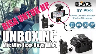 Unboxing Microphone Boya By  WM4 Universal Lavalier Wireless Mic DSLR Smartphone