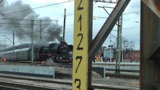 3.5.2019: DAMPFLOK WIRBT FÜR STRECKE BERLIN-STETTIN. BAHNREISEVERANSTALTER G. SUTTER