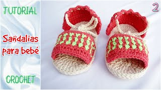 Sandalias de verano - TODOS LOS TALLES (Parte 2) CROCHET bebé paso a paso