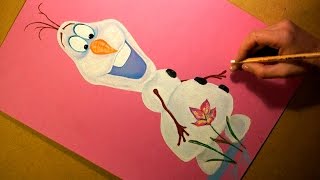 Drawing Frozen (Olaf) Cartoon Character. Soft Pastel.