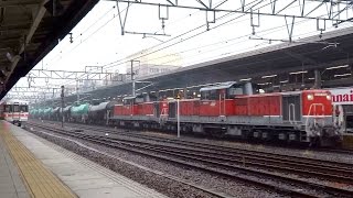 JR貨物 DD51-856+DD51-890 専用貨物列車(5282レ 総括重連 タンク車) 名古屋駅 貨物線