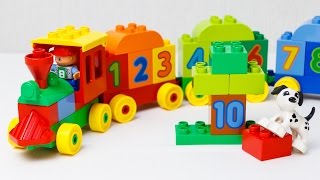 Конструктор Лего поезд с цифрами.  Мультфильм про поезд Lego Duplo Number Train считай и играй 10558