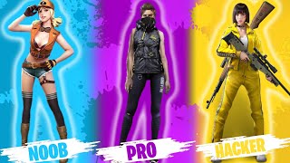 NOOB vs PRO vs HACKER - GOD FREE FIRE