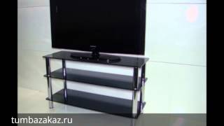 Стеклянная тумба под тв Стекло Металл СЛ 80-110