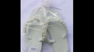 Chinelo decorado com Pérolas - chinelo nuvem de Pérolas #havaianas