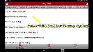 [LAUNCH X-431PRO/PRO3] Steering Angle Sensor Adjustment, NISSAN CARS(2009-2014)