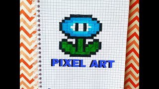 Как нарисовать по клеточкам цветок из Марио. How to draw a flower from the game of Mario.PIXEL ART