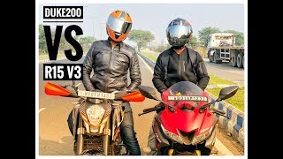 Duke200 vs R15 V3 | Duke200 wasted unfortunately | R15 V3 won?