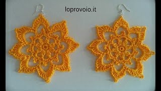 Orecchini all'uncinetto - Sole raggiante