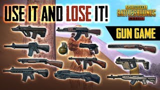 USE EACH GUN ONLY ONCE! PUBG MOBILE GUN GAME CHALLENGE