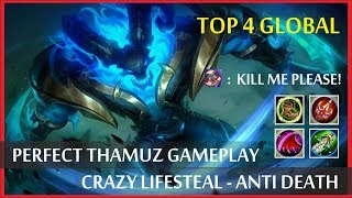 Perfect Thamuz Gameplay by Mochi Top Global 3 | Best Build Crazy Lifesteal | Mobile Legends