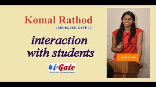 Komal Rathod (AIR-16, Gate 2017) interaction with students | i-Gate Bhilai