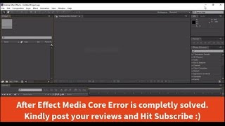 How to fix After Effects initializing media core FIX