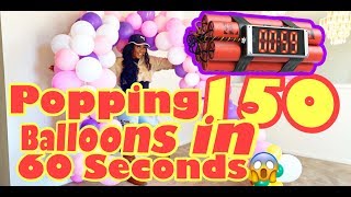 Popping 150 BALLOONS in 60 Seconds Challenge