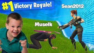 6 YR OLD KID *CARRIES ME* In Fortnite Battle Royale!