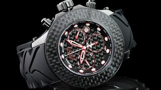Invicta 22143 52mm Reserve Carbon Collection Swiss Made Chronograph Silicone Strap Watch