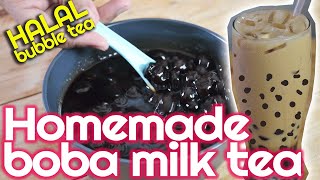 Resepi Homemade BOBA milk Tea | HALAL pearls brown sugar milk tea