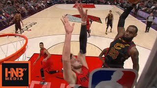 LeBron James EPIC Dunk Over Jusuf Nurkic / Cavs vs Blazers