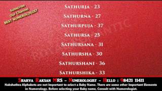 GIRL BABY NAME STARTING WITH S 4 - MAHA LAKSHMI SARASWATHI GAYATHRI PARVATHI NAME  9842111411