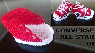 Модные пинетки- кеды  Converse All Star для новорожденного Часть III / Вяжем крючком для детей