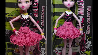 Юбка для Монстр Хай. Как вязать юбку для куклы. Куклы monster high