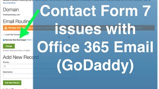 Fixed: Contact Form 7 Issues with Office 365 Email (GoDaddy)