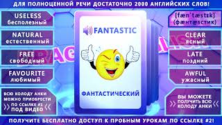 Анки 032 - учить английские слова: бесполезный, естественный, свободный, любимый, поздний, ужасный