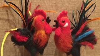 ПЕТУШОК -- СУХОЕ ВАЛЯНИЕ   /ШКОЛА  ФЕЛТИНГА Татьяны Шелиповой / FELTING of cock